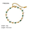 Wholesale Women's Stainless Steel Necklace And Bracelet With Geometric Design Pvdp Furnace Real Gold Treatment