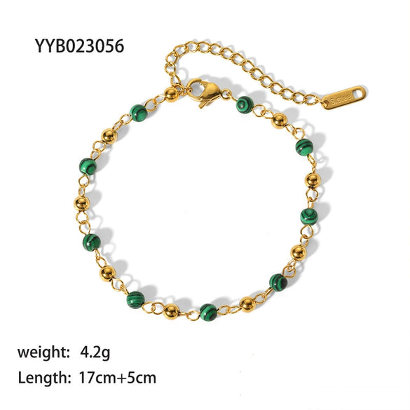 Wholesale Women's Stainless Steel Necklace And Bracelet With Geometric Design Pvdp Furnace Real Gold Treatment