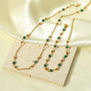 Wholesale Women's Stainless Steel Necklace And Bracelet With Geometric Design Pvdp Furnace Real Gold Treatment