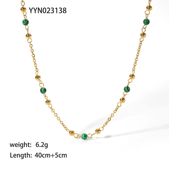 Wholesale Women's Stainless Steel Necklace And Bracelet With Geometric Design Pvdp Furnace Real Gold Treatment