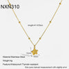 Wholesale Women's Stainless Steel Necklace With Flower Pendant Vacuum Real Gold Plated In Pvd Furnace And Black Rope Chain