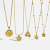 Wholesale Women's Stainless Steel Necklace With Flower Pendant Vacuum Real Gold Plated In Pvd Furnace And Black Rope Chain