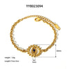 Wholesale Women's Stainless Steel Necklace With Retro Hollow Angel Eye Pendant 18K Gold Plated Geometric Pattern Vacuum Real Gold Electroplating In Pvd Furnace