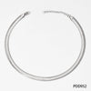 Wholesale Women's Stainless Steel Omega Chain Necklace With Thick And Thin Striped Design And Electroplating Process Geometric Style