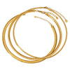 Wholesale Women's Stainless Steel Omega Chain Necklace With Thick And Thin Striped Design And Electroplating Process Geometric Style