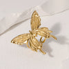 Wholesale Women's Stainless Steel Open Gold Plated Finger Ring With Butterfly Design And Animal Pattern