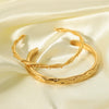 Wholesale Women's Stainless Steel Open Hammer Bracelet 18K Gold Plated With Vacuum Real Gold Electroplating In Pvd Furnace