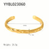 Wholesale Women's Stainless Steel Open Hammer Bracelet 18K Gold Plated With Vacuum Real Gold Electroplating In Pvd Furnace