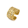 Wholesale Women's Stainless Steel Open Love Ring With Heart Pattern And Pvd Furnace Real Gold Plating