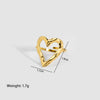 Wholesale Women's Stainless Steel Open Love Ring With Heart Pattern And Pvd Furnace Real Gold Plating