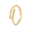 Wholesale Women's Stainless Steel Open Nail Ring With Geometric Design And Electroplating Treatment