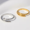 Wholesale Women's Stainless Steel Open Nail Ring With Geometric Design And Electroplating Treatment