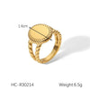 Wholesale Women's Stainless Steel Open Ring Geometric Style Electroplated