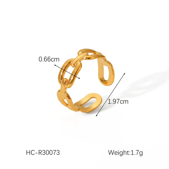 Wholesale Women's Stainless Steel Open Ring Geometric Style Electroplated