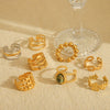 Wholesale Women's Stainless Steel Open Ring Geometric Style Electroplated