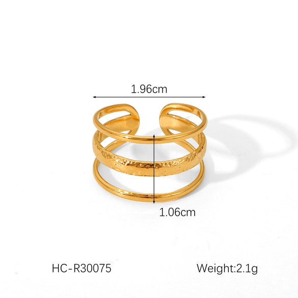 Wholesale Women's Stainless Steel Open Ring Geometric Style Electroplated