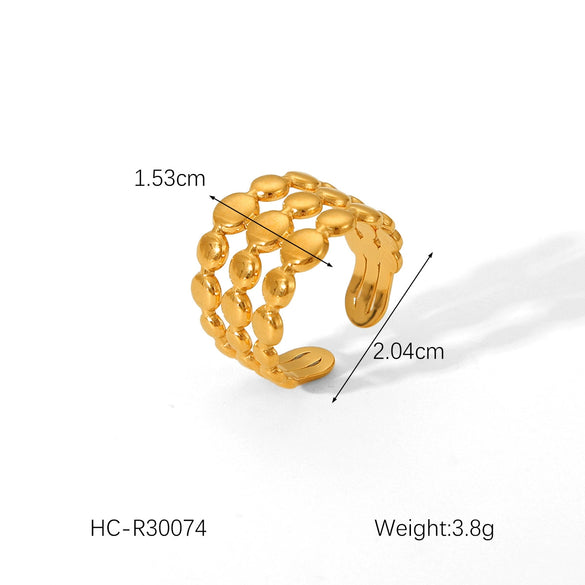 Wholesale Women's Stainless Steel Open Ring Geometric Style Electroplated