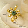 Wholesale Women's Stainless Steel Open Ring Irregular Petal Light Luxury Electroplated