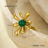 Wholesale Women's Stainless Steel Open Ring Irregular Petal Light Luxury Electroplated