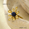 Wholesale Women's Stainless Steel Open Ring Irregular Petal Light Luxury Electroplated