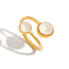 Wholesale Women's Stainless Steel Open Ring Jewelry With Geometric Pattern And French Retro Style Electroplated