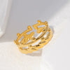 Wholesale Women's Stainless Steel Open Ring Light Luxury Geometric Electroplated Nonfading
