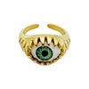 Wholesale Women's Stainless Steel Open Ring With Exaggerated Eyeball Design And Electroplating Treatment