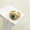 Wholesale Women's Stainless Steel Open Ring With Exaggerated Eyeball Design And Electroplating Treatment