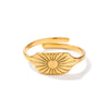 Wholesale Women's Stainless Steel Open Ring With Geometric Design And Electroplating