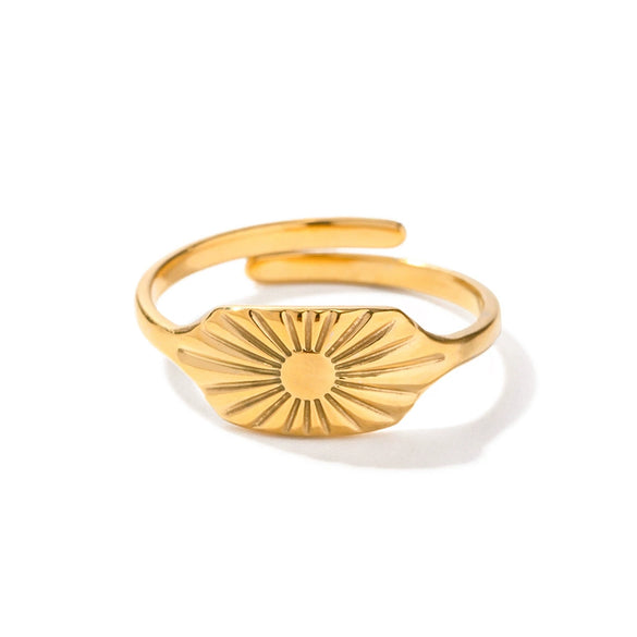 Wholesale Women's Stainless Steel Open Ring With Geometric Design And Electroplating