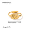 Wholesale Women's Stainless Steel Open Ring With Geometric Design And Electroplating