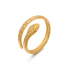 Wholesale Women's Stainless Steel Open Snake Ring With Real Gold Plating And Animal Style