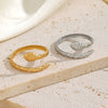 Wholesale Women's Stainless Steel Open Snake Ring With Real Gold Plating And Animal Style