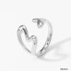 Wholesale Women's Stainless Steel Opening Double Love Ring With Geometric Design And Electroplating Exquisite Fashion Jewelry With Joker Trend And Sweet Wind