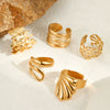 Wholesale Women's Stainless Steel Opening Ring Jewelry With Geometric Design And Electroplating Process Light Luxury Style