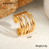 Wholesale Women's Stainless Steel Opening Ring Jewelry With Geometric Design And Electroplating Process Light Luxury Style