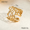 Wholesale Women's Stainless Steel Opening Ring Jewelry With Geometric Design And Electroplating Process Light Luxury Style