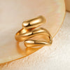 Wholesale Women's Stainless Steel Opening Ring Jewelry With Geometric Design And Electroplating Process Light Luxury Style