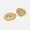 Wholesale Women's Stainless Steel Oval Geometric Electroplated Earrings