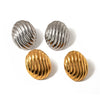 Wholesale Women's Stainless Steel Oval Geometric Electroplated Earrings