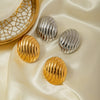 Wholesale Women's Stainless Steel Oval Geometric Electroplated Earrings