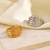 Wholesale Women's Stainless Steel Palm Ring Hip Hop Style Cold Open Adjustment Gold Plated Electroplated