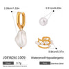 Wholesale Women's Stainless Steel Pearl Ear Clip Earrings With Geometric Pattern And Electroplating Treatment