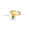 Wholesale Women's Stainless Steel Pearl Zircon Hollow Geometric Opening Starfish Shell Ring Electroplated
