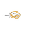 Wholesale Women's Stainless Steel Pearl Zircon Hollow Geometric Opening Starfish Shell Ring Electroplated
