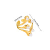 Wholesale Women's Stainless Steel Pearl Zircon Hollow Geometric Opening Starfish Shell Ring Electroplated