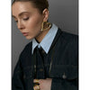 Wholesale Women's Stainless Steel Pendant Necklace And Earrings With Twisted Love Line Design