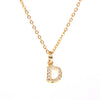 Wholesale Women's Stainless Steel Pendant Necklace With 26 English Letters Pattern O Chain And Diamond Design