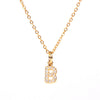 Wholesale Women's Stainless Steel Pendant Necklace With 26 English Letters Pattern O Chain And Diamond Design