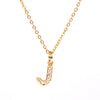 Wholesale Women's Stainless Steel Pendant Necklace With 26 English Letters Pattern O Chain And Diamond Design